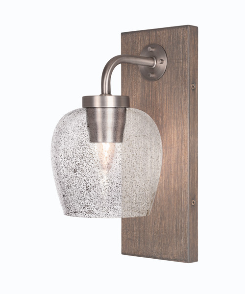 Toltec Lighting - 1771-GPDW-4812 - One Light Wall Sconce - Oxbridge - Graphite & Painted Distressed Wood-look Metal