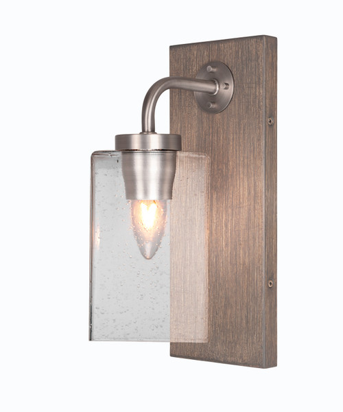 Toltec Lighting - 1771-GPDW-530 - One Light Wall Sconce - Oxbridge - Graphite & Painted Distressed Wood-look Metal