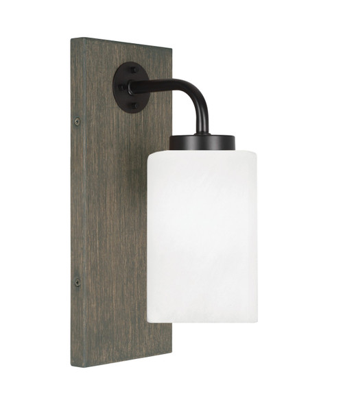 Toltec Lighting - 1771-MBDW-3001 - One Light Wall Sconce - Oxbridge - Matte Black & Painted Distressed Wood-look Metal