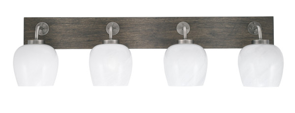 Toltec Lighting - 1774-GPDW-4811 - Four Light Bath Bar - Oxbridge - Graphite & Painted Distressed Wood-look Metal