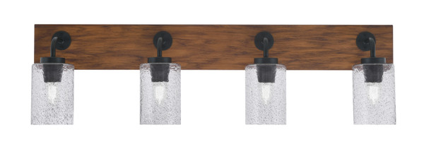 Toltec Lighting - 1774-MBWG-3002 - Four Light Bath Bar - Oxbridge - Matte Black & Painted Wood-look Metal