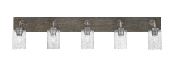 Toltec Lighting - 1775-GPDW-3002 - Five Light Bath Bar - Oxbridge - Graphite & Painted Distressed Wood-look Metal