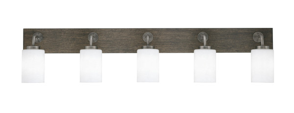 Toltec Lighting - 1775-GPDW-310 - Five Light Bath Bar - Oxbridge - Graphite & Painted Distressed Wood-look Metal