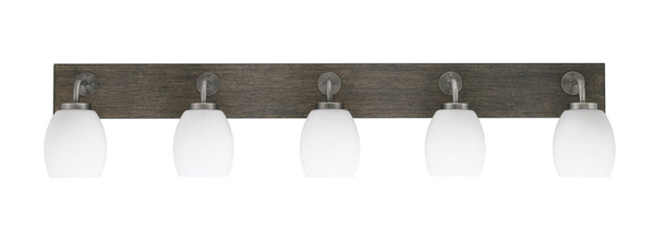 Toltec Lighting - 1775-GPDW-615 - Five Light Bath Bar - Oxbridge - Graphite & Painted Distressed Wood-look Metal