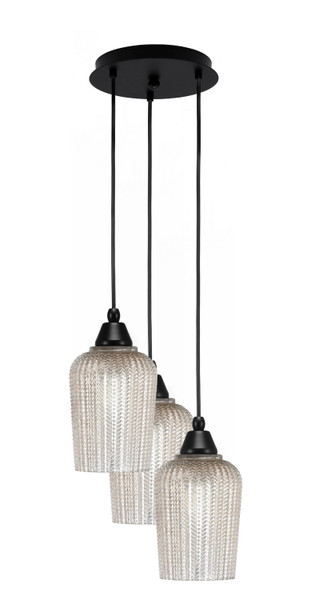 Toltec Lighting - 1816-MB-4253 - Three Light Pendalier - Array - Matte Black