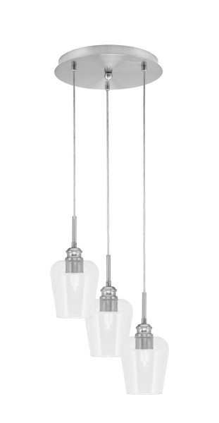 Toltec Lighting - 1818-BN-210 - Three Light Pendalier - Array - Brushed Nickel