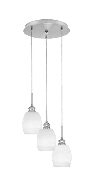 Toltec Lighting - 1818-BN-615 - Three Light Pendalier - Array - Brushed Nickel