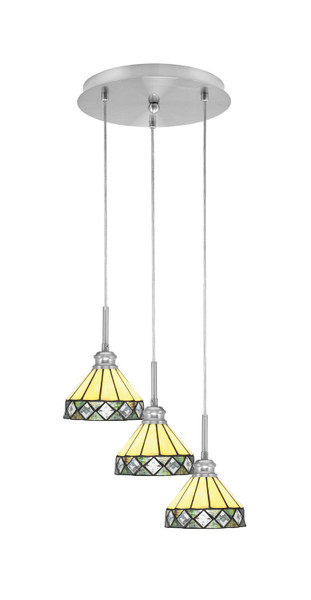 Toltec Lighting - 1818-BN-9405 - Three Light Pendalier - Array - Brushed Nickel