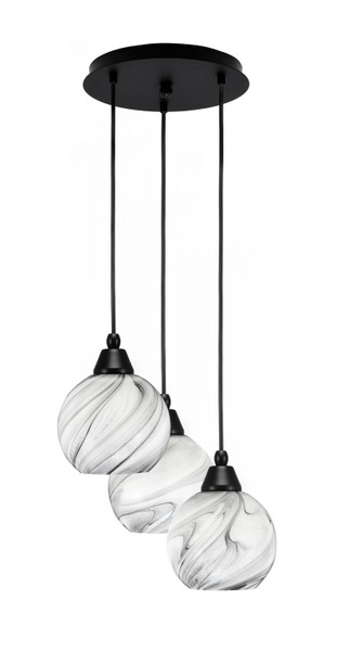 Toltec Lighting - 1818-MB-4109 - Three Light Pendalier - Array - Matte Black