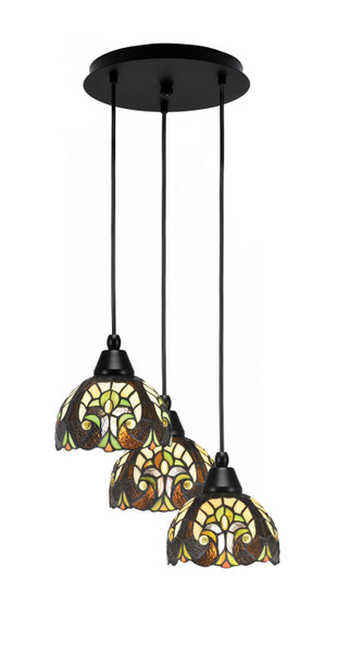 Toltec Lighting - 1818-MB-9945 - Three Light Pendalier - Array - Matte Black