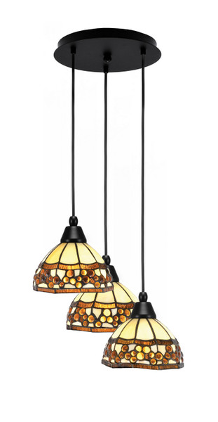 Toltec Lighting - 1818-MB-9975 - Three Light Pendalier - Array - Matte Black
