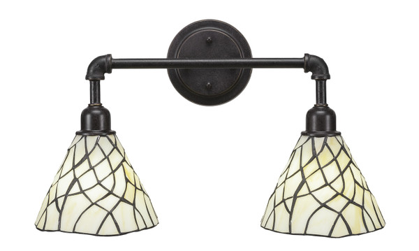 Toltec Lighting - 182-DG-9115 - Two Light Bath Bar - Vintage - Dark Granite