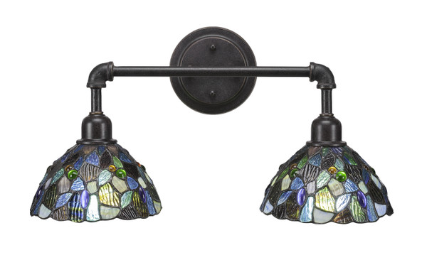 Toltec Lighting - 182-DG-9955 - Two Light Bath Bar - Vintage - Dark Granite