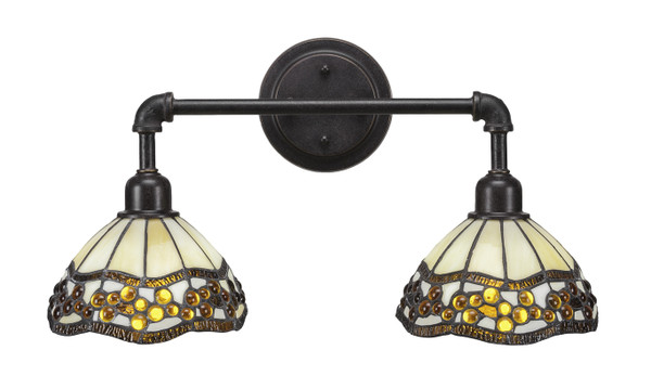 Toltec Lighting - 182-DG-9975 - Two Light Bath Bar - Vintage - Dark Granite
