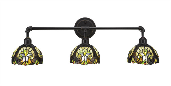 Toltec Lighting - 183-DG-9945 - Three Light Bath Bar - Vintage - Dark Granite