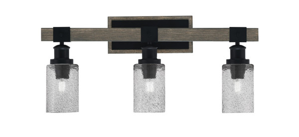 Toltec Lighting - 1843-MBDW-3002 - Three Light Bath Bar - Tacoma - Matte Black & Painted Distressed Wood-look Metal