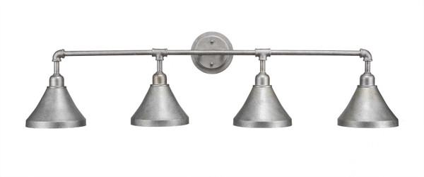 Toltec Lighting - 184-AS-410 - Four Light Bath Bar - Vintage - Aged Silver