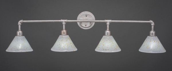 Toltec Lighting - 184-AS-7145 - Four Light Bath Bar - Vintage - Aged Silver