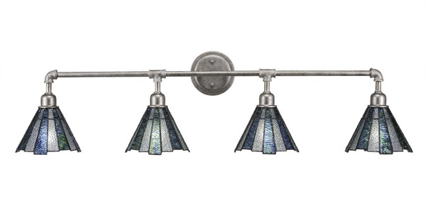 Toltec Lighting - 184-AS-9325 - Four Light Bath Bar - Vintage - Aged Silver