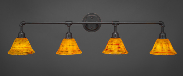 Toltec Lighting - 184-DG-454 - Four Light Bath Bar - Vintage - Dark Granite