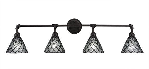 Toltec Lighting - 184-DG-9185 - Four Light Bath Bar - Vintage - Dark Granite