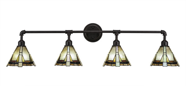 Toltec Lighting - 184-DG-9345 - Four Light Bath Bar - Vintage - Dark Granite