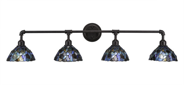 Toltec Lighting - 184-DG-9955 - Four Light Bath Bar - Vintage - Dark Granite