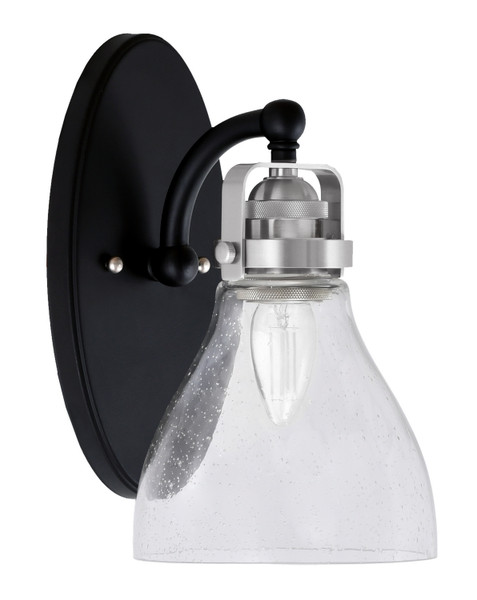 Toltec Lighting - 1931-MBBN-4760 - One Light Wall Sconce - Easton - Matte Black & Brushed Nickel