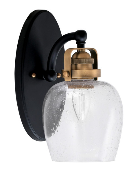 Toltec Lighting - 1931-MBBR-4810 - One Light Wall Sconce - Easton - Matte Black & Brass