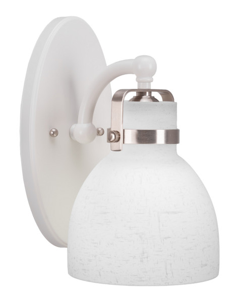 Toltec Lighting - 1931-WHBN-4111 - One Light Wall Sconce - Easton - White & Brushed Nickel