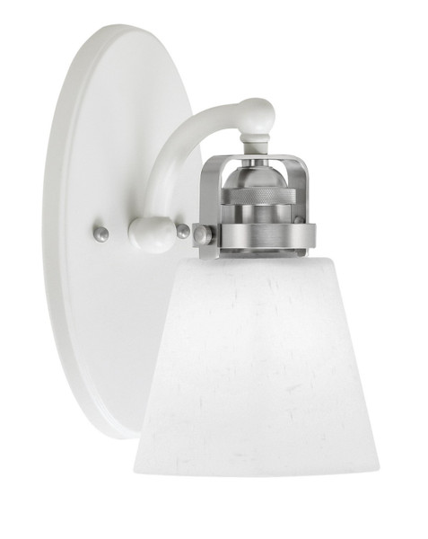 Toltec Lighting - 1931-WHBN-460 - One Light Wall Sconce - Easton - White & Brushed Nickel