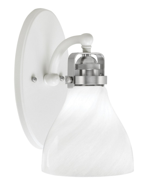 Toltec Lighting - 1931-WHBN-4761 - One Light Wall Sconce - Easton - White & Brushed Nickel
