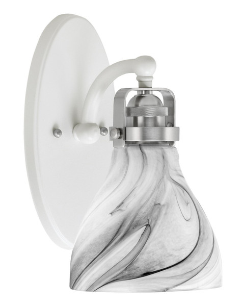 Toltec Lighting - 1931-WHBN-4769 - One Light Wall Sconce - Easton - White & Brushed Nickel