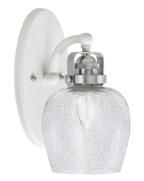 Toltec Lighting - 1931-WHBN-4812 - One Light Wall Sconce - Easton - White & Brushed Nickel