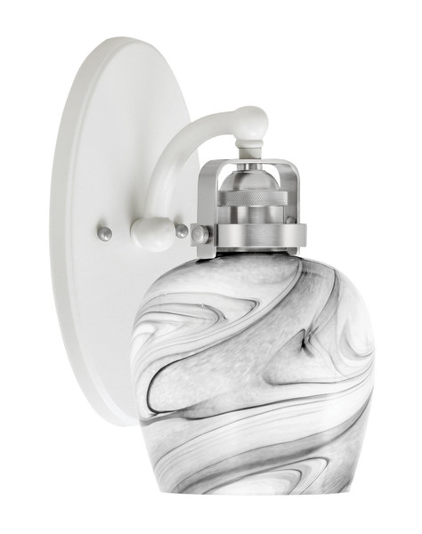 Toltec Lighting - 1931-WHBN-4819 - One Light Wall Sconce - Easton - White & Brushed Nickel