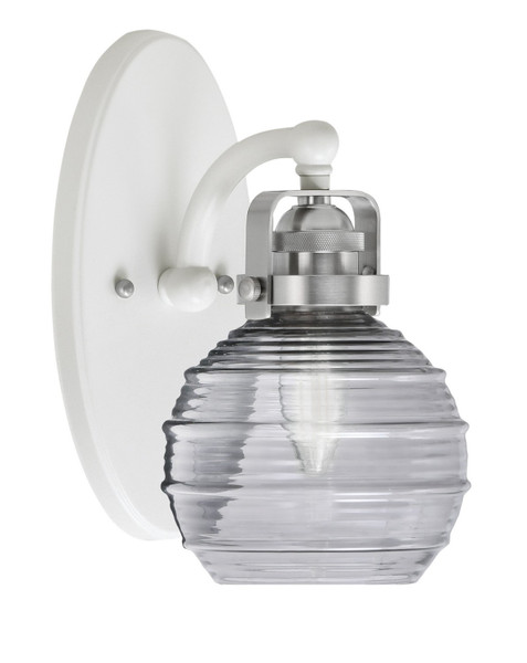 Toltec Lighting - 1931-WHBN-5112 - One Light Wall Sconce - Easton - White & Brushed Nickel