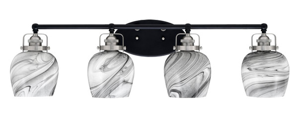 Toltec Lighting - 1934-MBBN-4819 - Four Light Bath Bar - Easton - Matte Black & Brushed Nickel