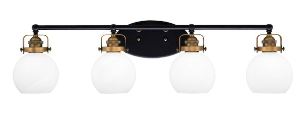 Toltec Lighting - 1934-MBBR-4101 - Four Light Bath Bar - Easton - Matte Black & Brass
