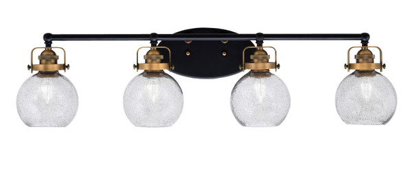 Toltec Lighting - 1934-MBBR-4102 - Four Light Bath Bar - Easton - Matte Black & Brass