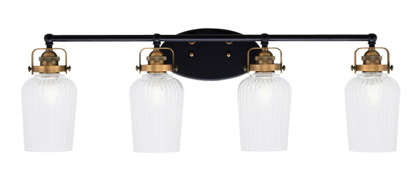 Toltec Lighting - 1934-MBBR-4250 - Four Light Bath Bar - Easton - Matte Black & Brass