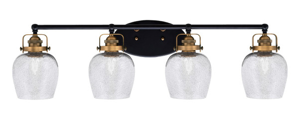 Toltec Lighting - 1934-MBBR-4812 - Four Light Bath Bar - Easton - Matte Black & Brass