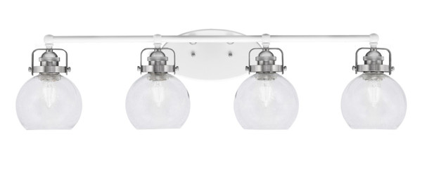 Toltec Lighting - 1934-WHBN-4100 - Four Light Bath Bar - Easton - White & Brushed Nickel