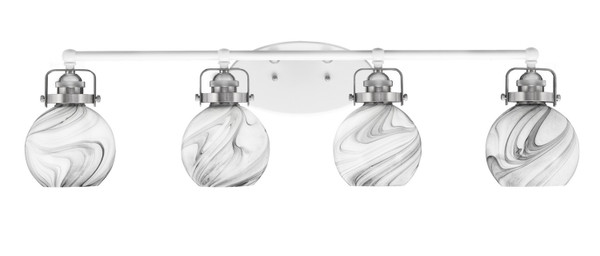 Toltec Lighting - 1934-WHBN-4109 - Four Light Bath Bar - Easton - White & Brushed Nickel