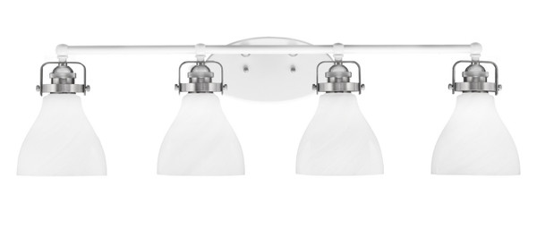 Toltec Lighting - 1934-WHBN-4761 - Four Light Bath Bar - Easton - White & Brushed Nickel