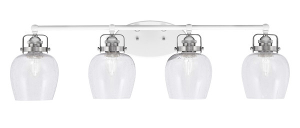 Toltec Lighting - 1934-WHBN-4810 - Four Light Bath Bar - Easton - White & Brushed Nickel
