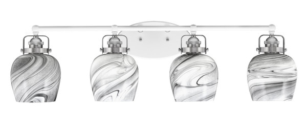 Toltec Lighting - 1934-WHBN-4819 - Four Light Bath Bar - Easton - White & Brushed Nickel