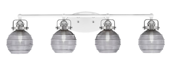 Toltec Lighting - 1934-WHBN-5112 - Four Light Bath Bar - Easton - White & Brushed Nickel