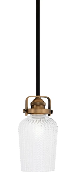 Toltec Lighting - 1941-MBBR-4250 - One Light Mini Pendant - Easton - Matte Black & Brass