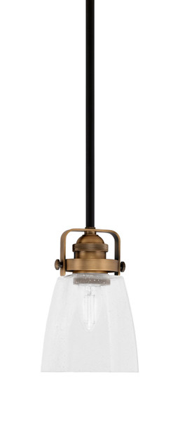 Toltec Lighting - 1941-MBBR-461 - One Light Mini Pendant - Easton - Matte Black & Brass