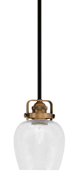 Toltec Lighting - 1941-MBBR-4810 - One Light Mini Pendant - Easton - Matte Black & Brass